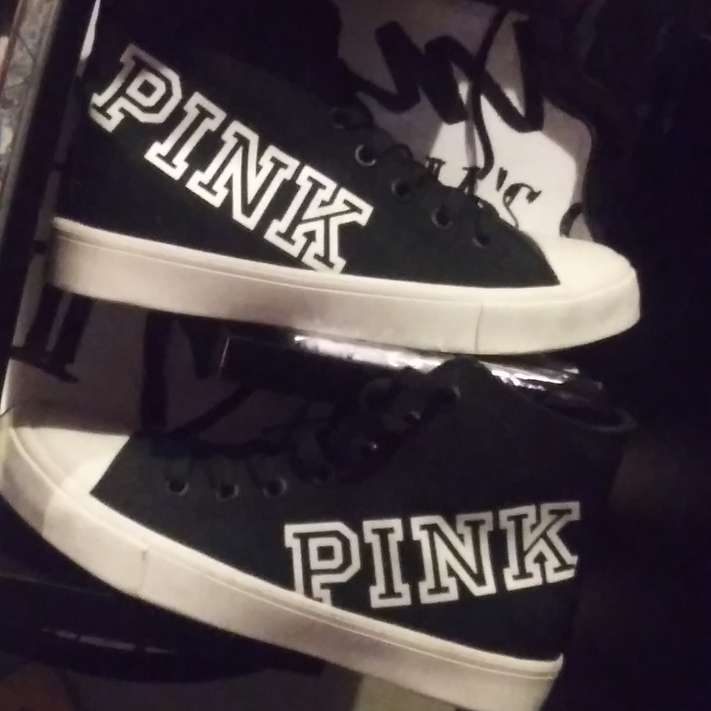 Pink display prop shoes